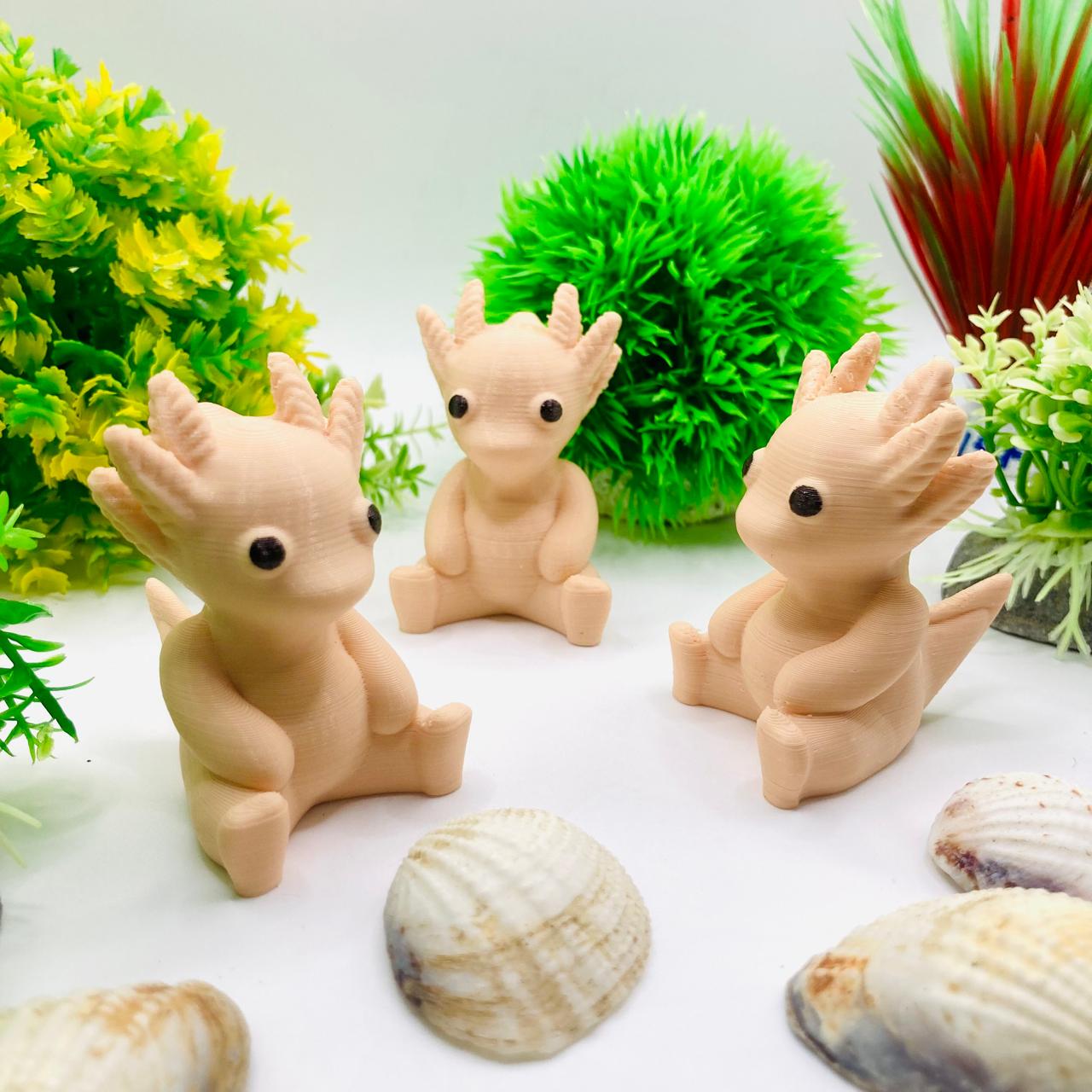Pocket Pets – 3x Axolotl Sculpture