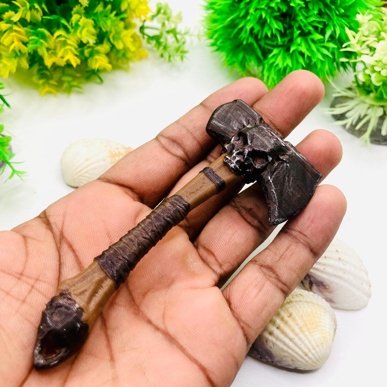 Skull Axe Keychain