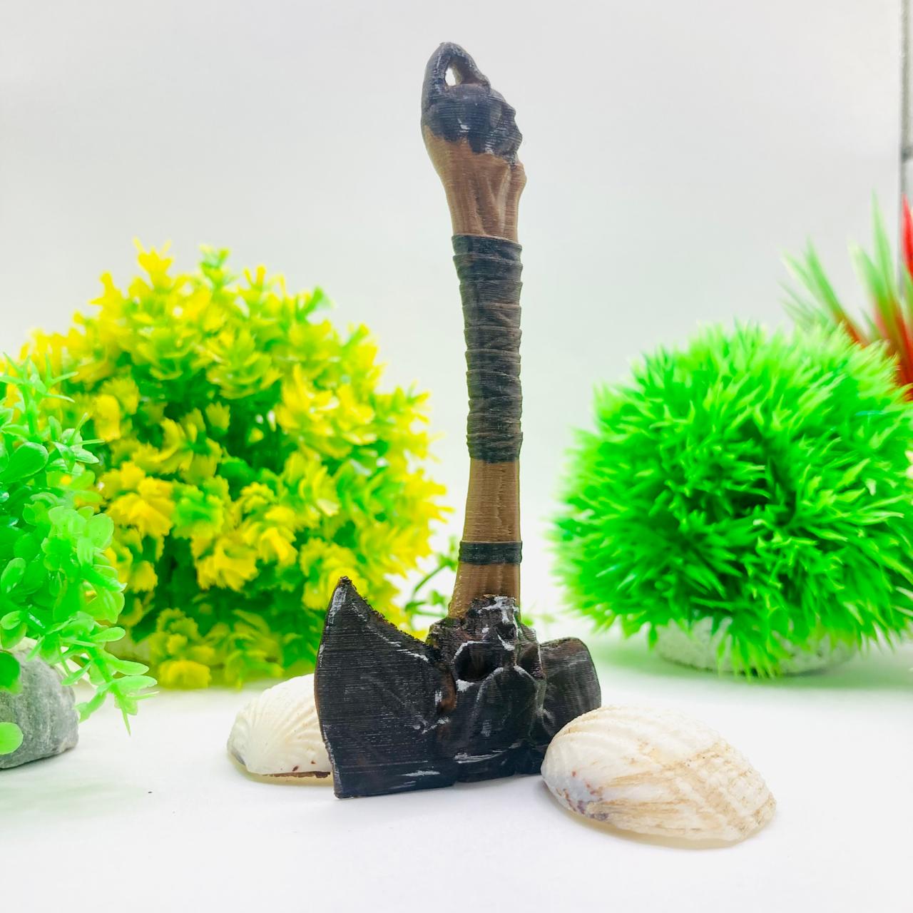 Skull Axe Keychain