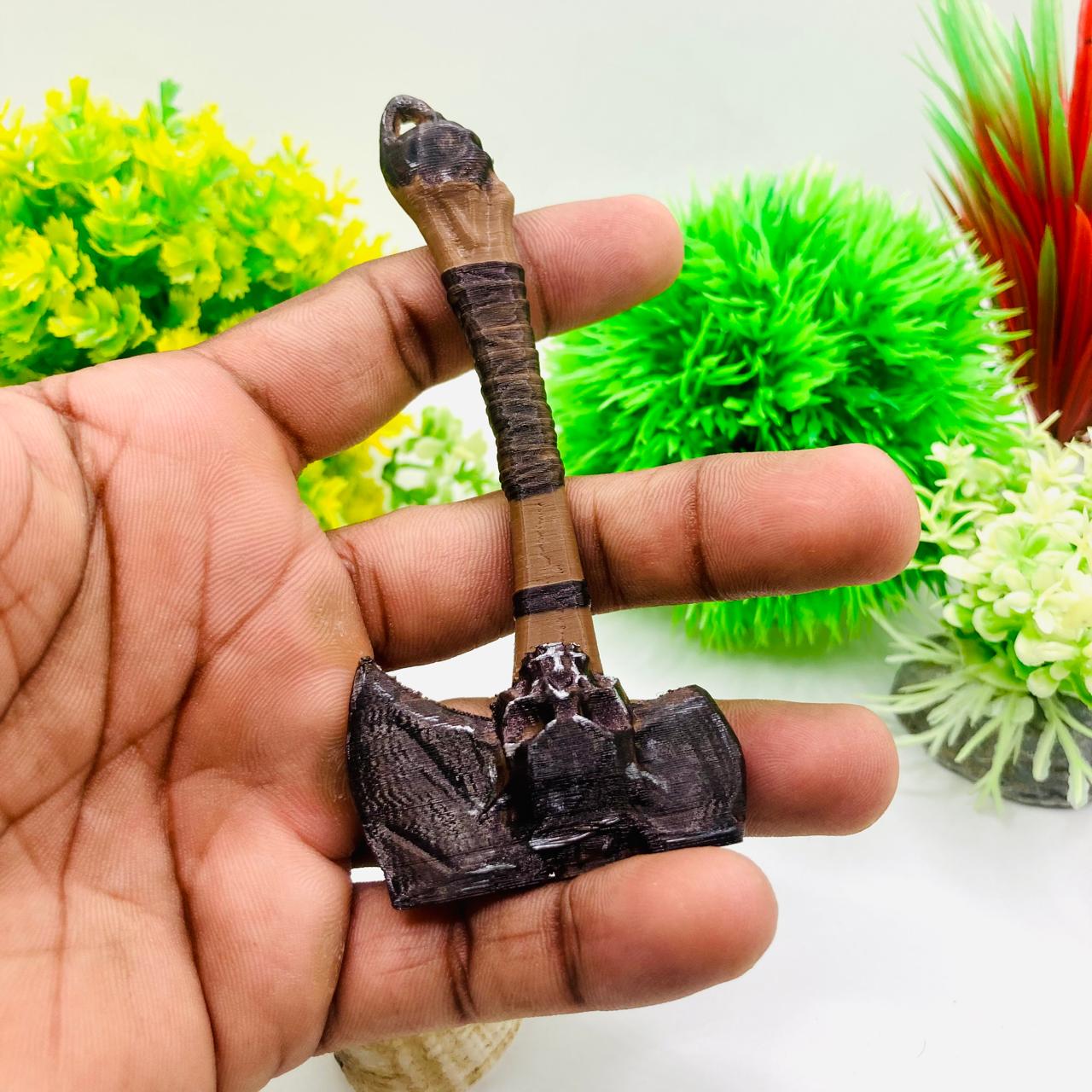 Skull Axe Keychain