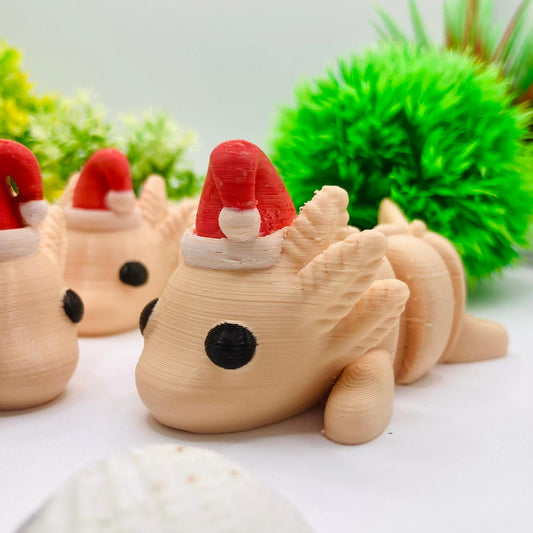 Articulated Pocket Pets – 3x Christmas Baby Axolotl