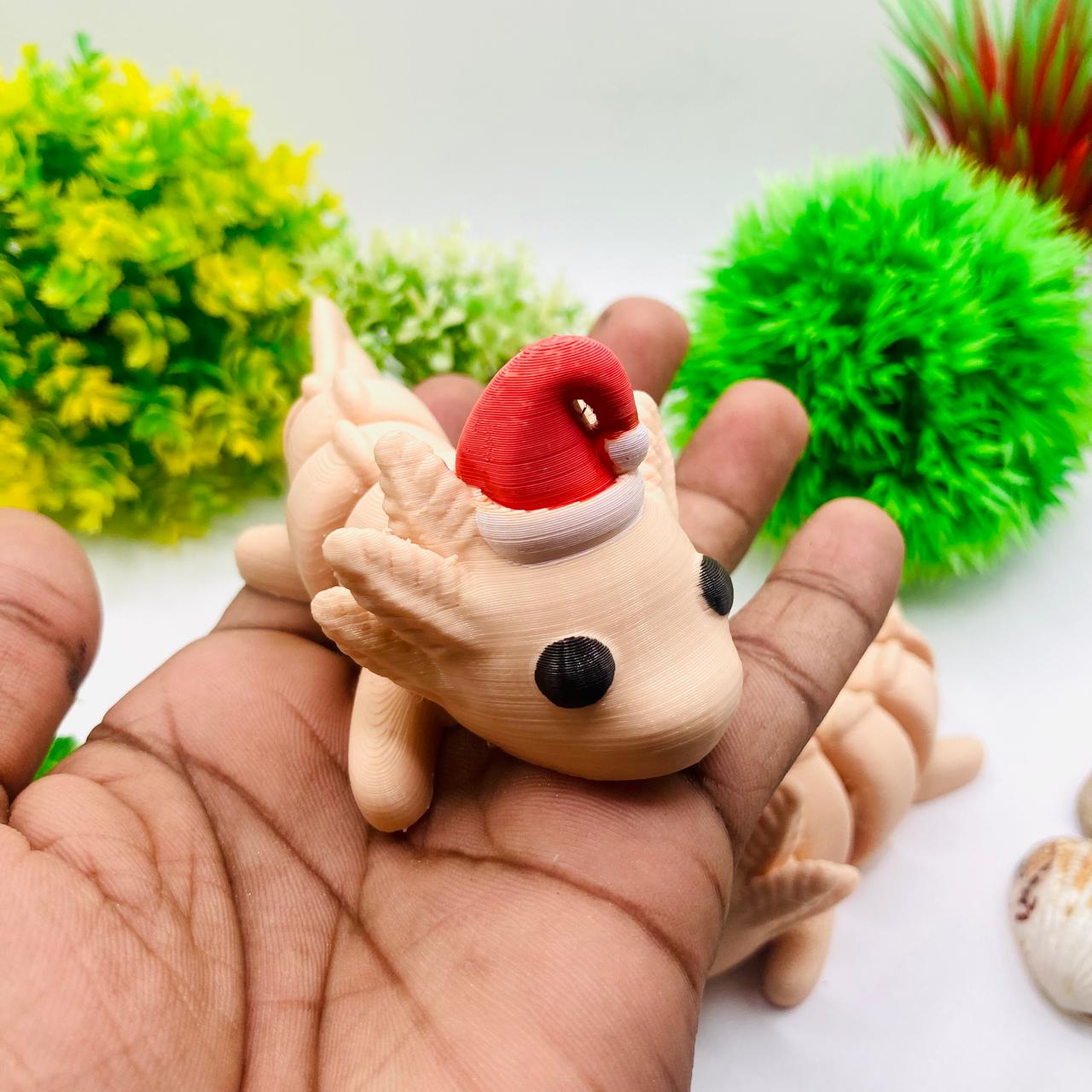 Articulated Pocket Pets – 3x Christmas Baby Axolotl