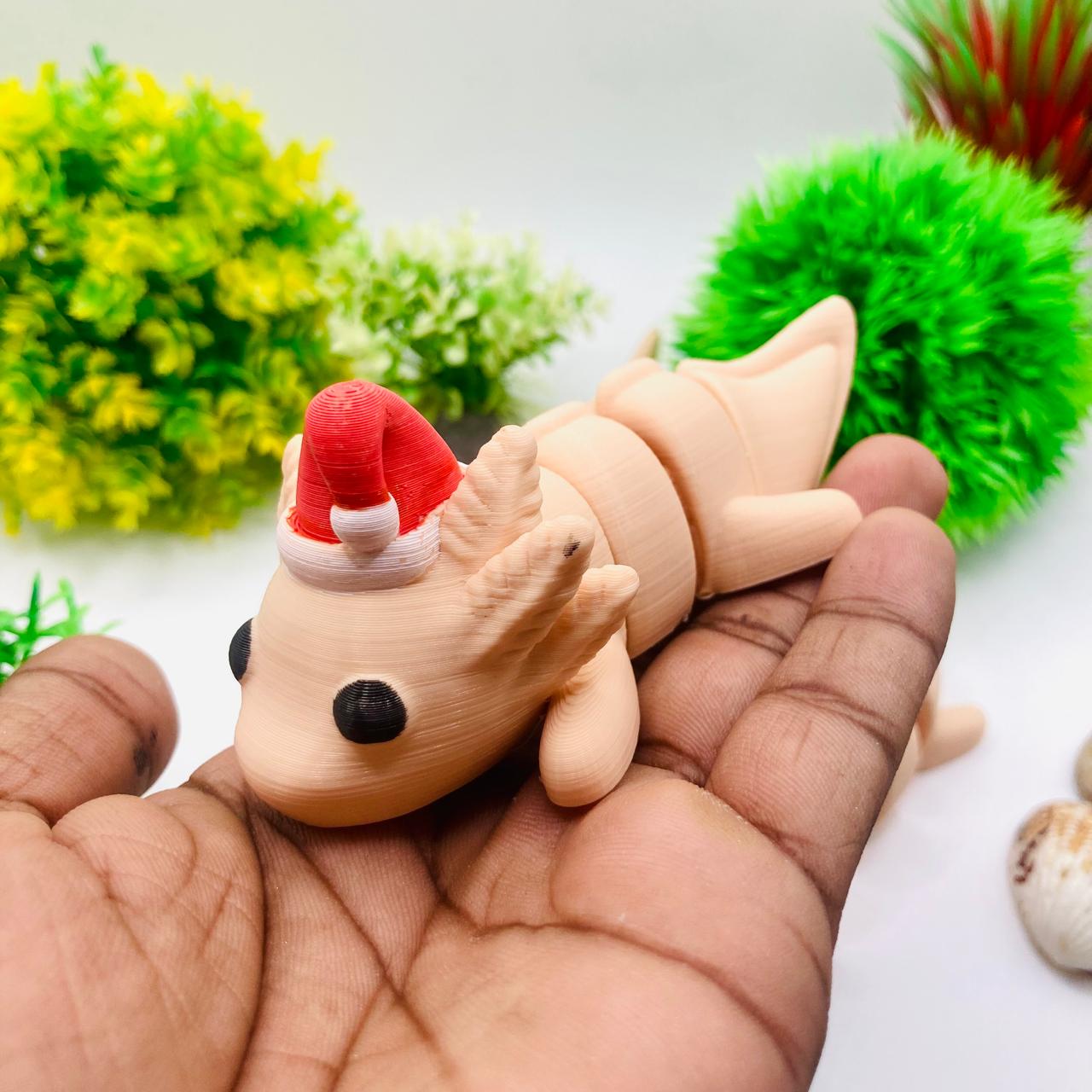 Articulated Pocket Pets – 3x Christmas Baby Axolotl