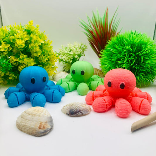Articulated Pocket Pets – 3x Cute Octopus