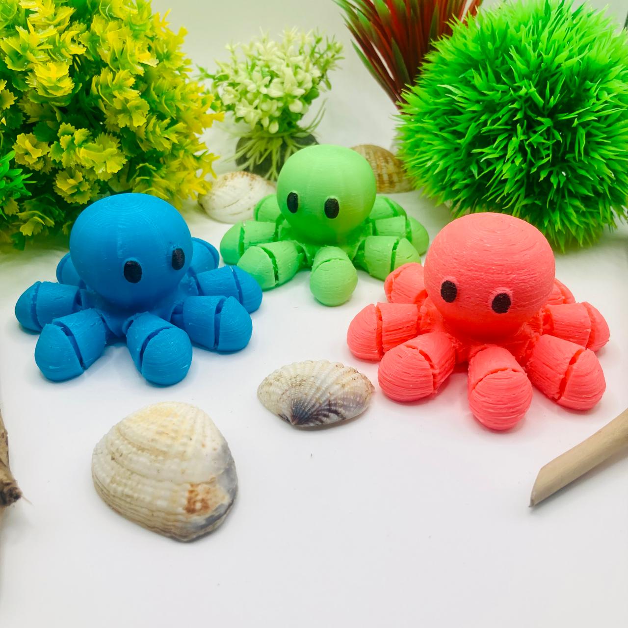 Articulated Pocket Pets – 3x Cute Octopus