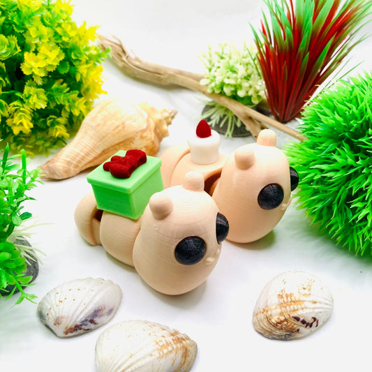 Articulated Pocket Pets – 2x Baby Snail with Gift and Candle